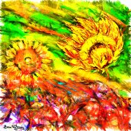 ציור פרחי חמניות, לסלון, לבית, למשרד, בצבעי שמן בהתאמה אישית