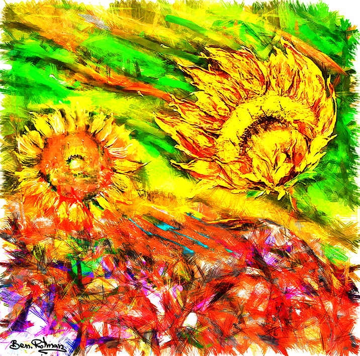 ציור פרחי חמניות, לסלון, לבית, למשרד, בצבעי שמן בהתאמה אישית