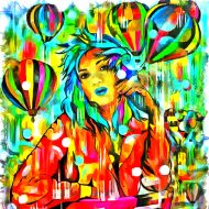 בלונים-עושים שמחה,ציור בצבעי שמן,לבית,לסלון,למשרד, בכל גודל,בהתאמה אישית