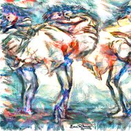 ,רוקדים עם כוכבים" ציור בצבעי שמן, לבית, לסלון, למשרד, בהתאמה אישית