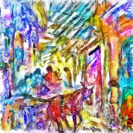 שוק בשלל צבעים :שחור, אדום, צהוב,כחול, תכלת,סגול, ציור בצבעי שמן,לבית,למשרד, ניתן לקבל בכל גודל שמתאים לקיר