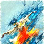 ציור שמן לבית, לסלון, עם הרבה שמחה וקצב, ניתן בכל גודל בהתאמה אישית